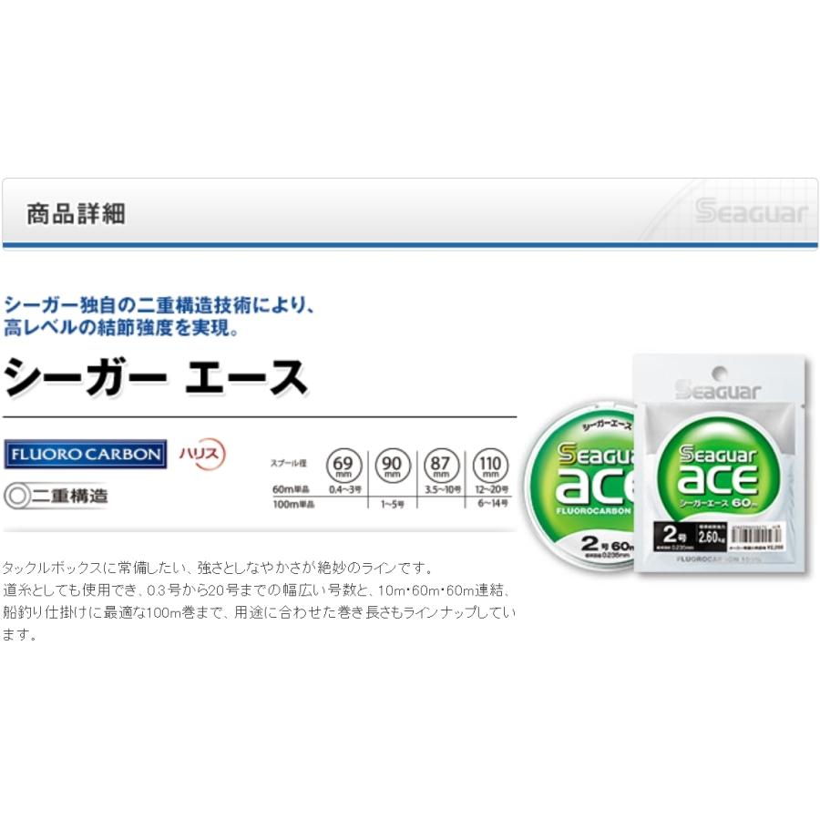 クレハ/Kureha シーガー エース 10m 4, 5号 16, 20Lbs フロロカーボン