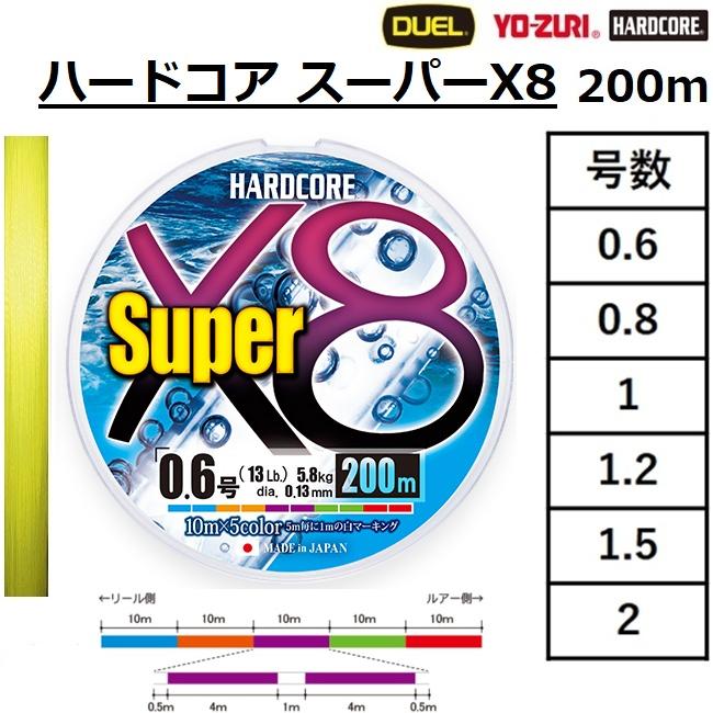 DUEL（デュエル） ハードコア スーパーX8 200m 0.6, 0.8, 1, 1.2, 1.5