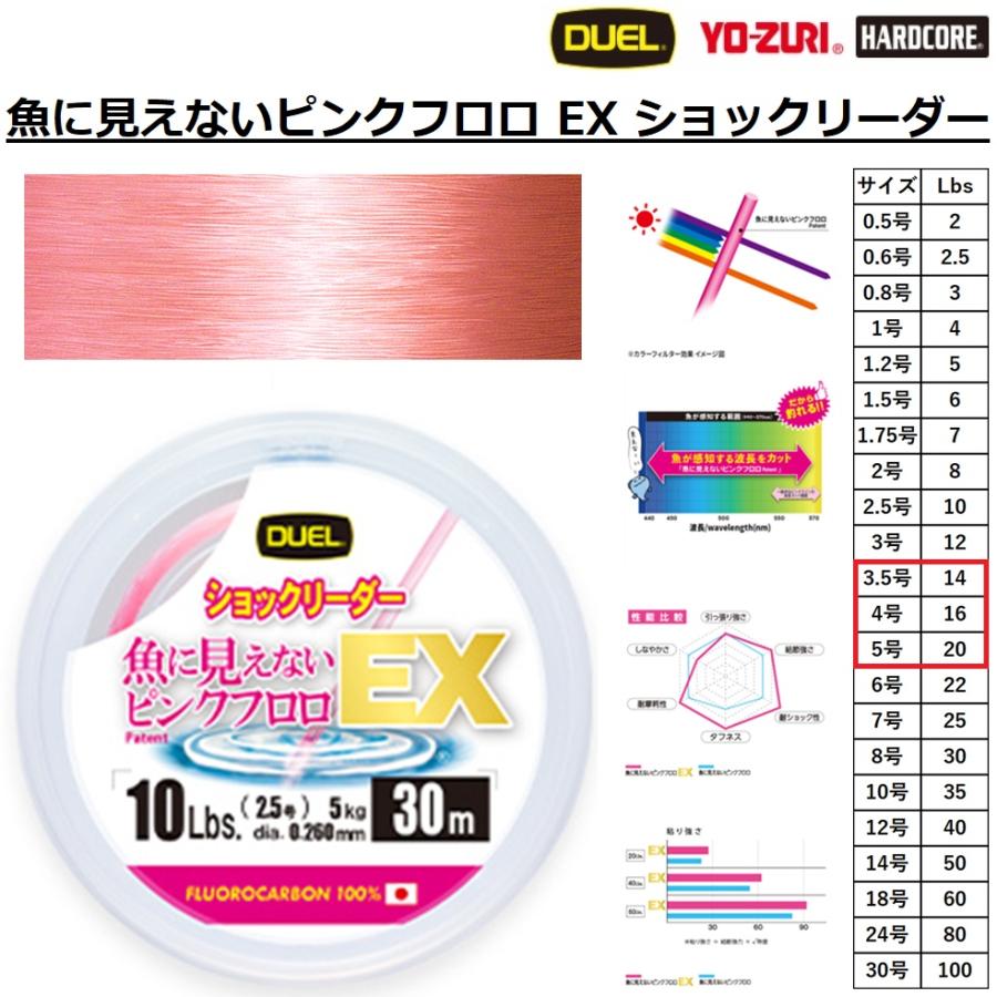 DUEL（デュエル） 魚に見えないピンクフロロ EX ショックリーダー 30m