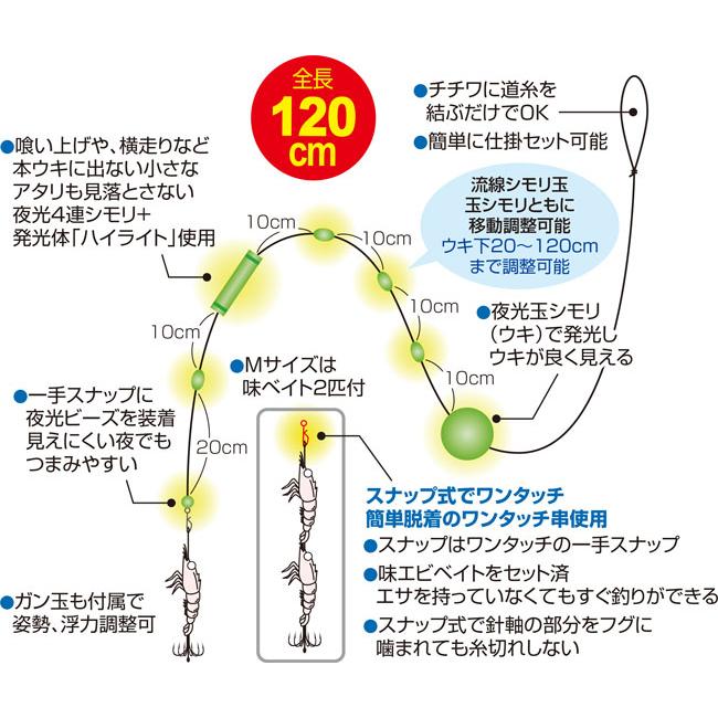 OWNER（オーナー） ミニイカ釣り完全セット M SQ-37 全長120cm 串針8cm