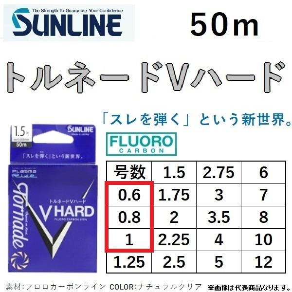 22年新製品 サンライン Sunline トルネード Vハード 50m フロロカーボンハリス メール便対応 1号 リーダー 0 8 0 6 ご注文で当日配送
