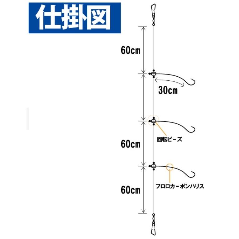 ハヤブサ/Hayabusa 船極メバル 3本鉤2セット SD605 5, 6, 7, 8, 9, 10