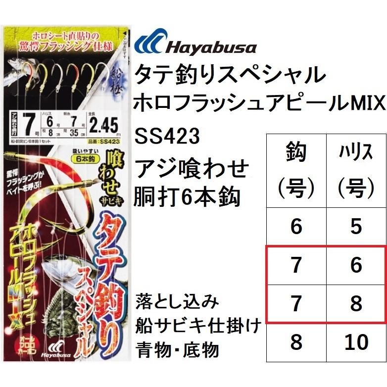 ハヤブサ/Hayabusa 船極喰わせサビキ タテ釣りスペシャル ホロフラ ッシュアピールMIX SS423 7-6, 7-8号 アジ喰わせ胴打6本鈎 青物・底物用落し込み船サビキ :4993722802433-:フィッシングマリン1号店 - 通販 - Yahoo!ショッピング ハヤブサ/Hayabusa 船極喰わせサビキ タテ釣りスペシャル ホロフラ ッシュアピールMIX SS423 7-6, 7-8号 アジ喰わせ胴打6本鈎 青物・底物用落し込み船サビキ :4993722802433-:フィッシングマリン1号店 - 通販 - Yahoo!ショッピング