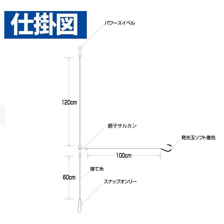 ハヤブサ/Hayabusa 船極 のませ ブリ・ハマチ 1本鈎2セット シンプル＆ベーシックタイプ SD174 12, 13, 14号 船のませ泳がせ青物・底物用仕掛け(メール便対応)｜f-marin｜04