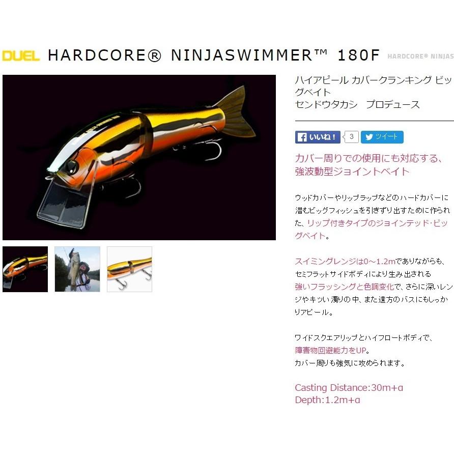 ヘラブナ竿  DUEL社  デュエルグッドスピード   １８尺新品 DUEL（デュエル） ハードコア ニンジャスイマー 180F ビッグベイト