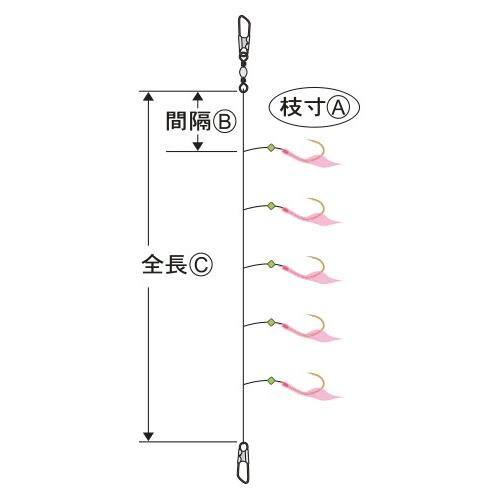 (5枚セット)がまかつ 堤防アジサビキピンクスキン 42563 S-160 3, 4, 5, 6, 7, 8号 堤防サビキ (メール便対応)|フィッシングマリンPayPayモール店|02