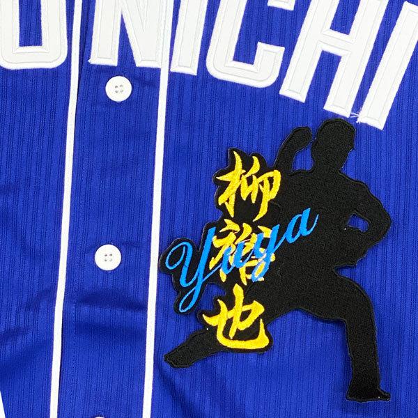 ☆送料無料☆中日 ドラゴンズ 柳裕也 シルエット＆ネーム 応援 刺繍