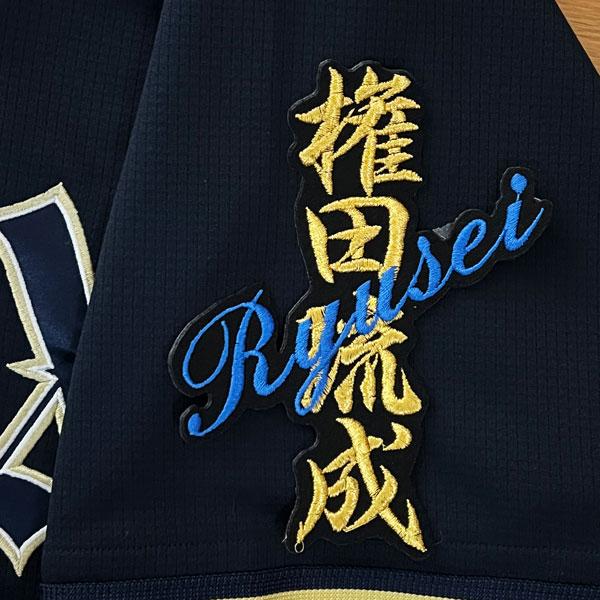 ☆送料無料☆オリックス バファローズ 権田琉成 ネーム 黒 応援 刺繍
