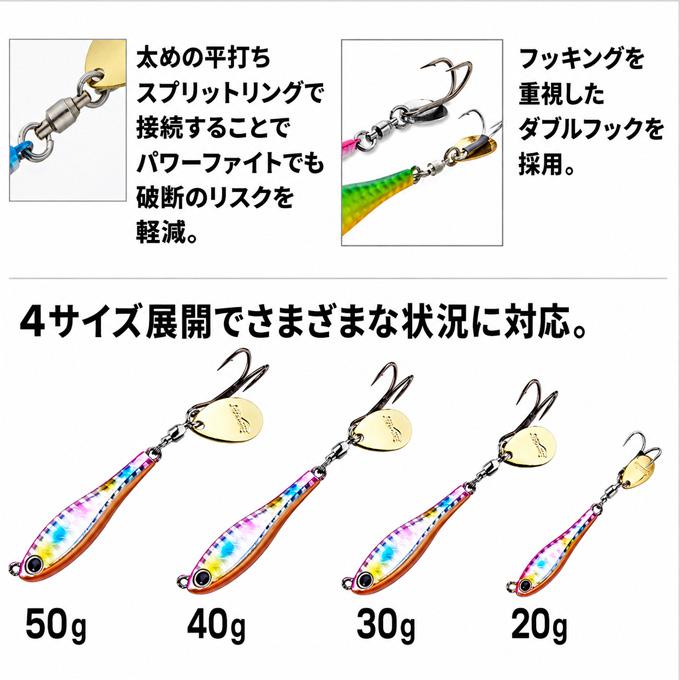アクアウェーブ メタルマジックショア 40g ダブルフック仕様 (A75A