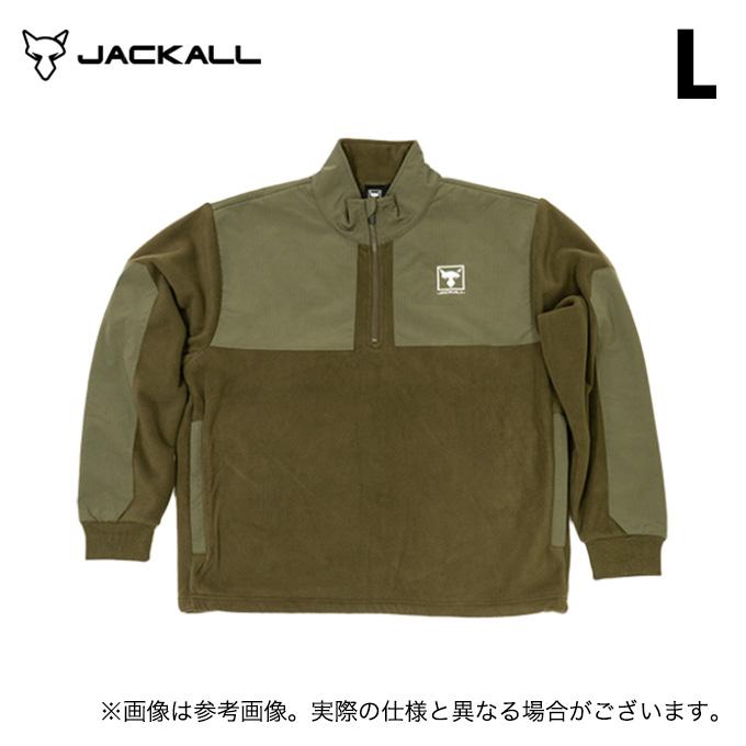 ●ジャッカル　ダブルフェイスフリースP/O (オリーブ) 【24na】 JACKALL（ジャッカル） ダブルフェイスフリースP/O (オリーブ／L