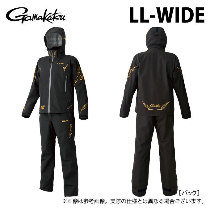 がまかつ　Gamakatsu レインウェア 上下セット ブラック ゴールド　M Gamakatsu（がまかつ） 【取り寄せ商品】 GM3772 (LL-WIDE／ブラック