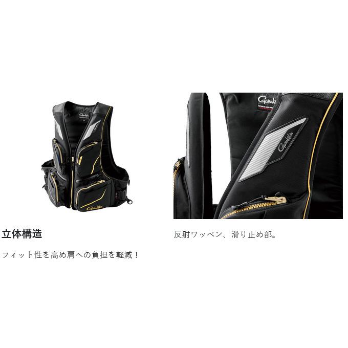 【取り寄せ商品】 がまかつ GM6007 (ブラック×ゴールド／LL) フローティングベスト (ベスト・フィッシングベスト／2026年春夏モデル) /26SS /(c) 【Σ03】