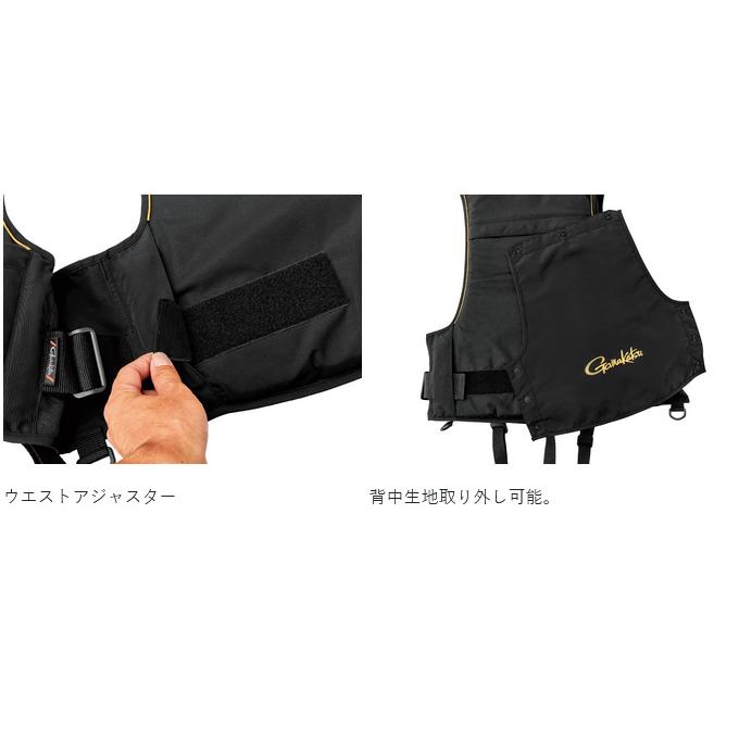 【取り寄せ商品】 がまかつ GM6007 (ブラック×ゴールド／LL) フローティングベスト (ベスト・フィッシングベスト／2026年春夏モデル) /26SS /(c) 【Σ03】
