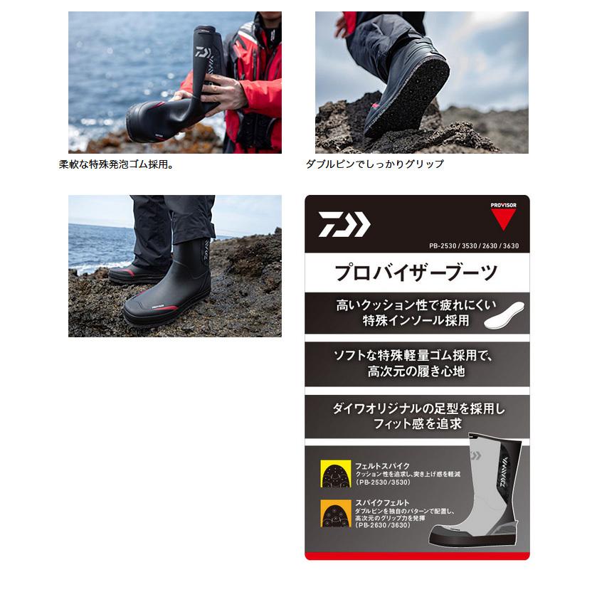 【取り寄せ商品】 ダイワ PB-2530 S(24.5) (グレー) プロバイザーブーツ (フェルトスパイクソール) (靴・ブーツ／2021年秋冬モデル) /(c)｜f-marunishi3｜06