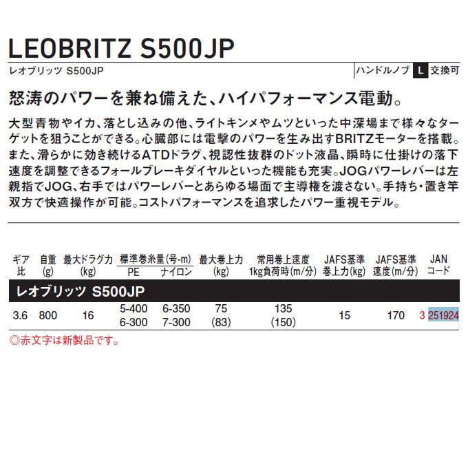DAIWA(釣り) ダイワ 23 レオブリッツ S500JP 右ハンドル (2023 DAIWA(釣り) ダイワ 23 レオブリッツ S500JP 右ハンドル (2023