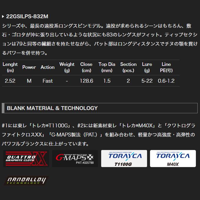 オリムピック シルベラード プロトタイプ 22GSILPS-832M (2022年モデル) スピニングモデル/チニングロッド /(5)｜f-marunishi3｜02