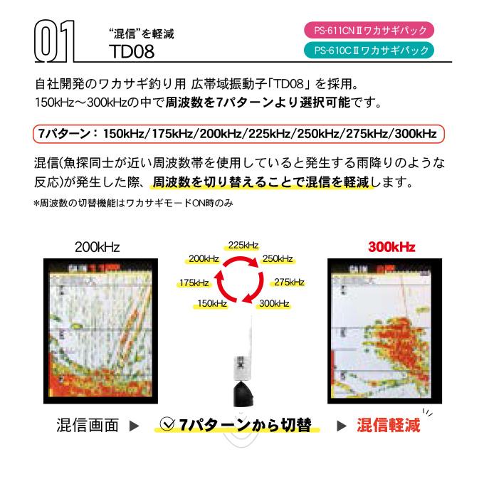 ホンデックス PS-610CII ワカサギパック (PS-610CII-WP) (魚群探知機) /PS-610C 2 /PS-610C II /(5)｜f-marunishi3｜03