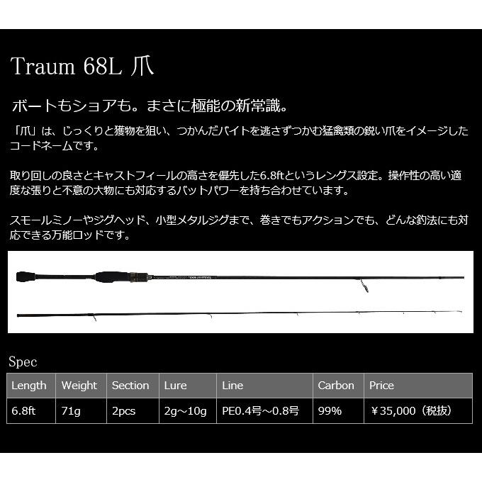 ドリームアップ Traumu (トラウム) 爪 68L /ライトゲームロッド/2021年モデル /(5)｜f-marunishi3｜02