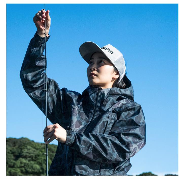 美品 XL シマノ 3レイヤー レインスーツ RA-047X フィッシングスーツ シマノ（SHIMANO） RA-047X (XL／ブラックダックカモ) 3レイヤー