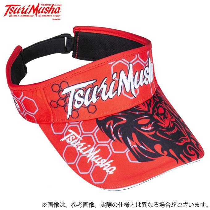 取り寄せ商品】 釣武者 武者バイザー レッド (2021年モデル/サン