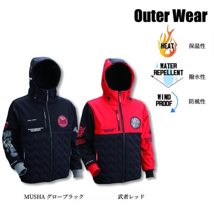 (5)釣武者 グレートマスター フュージョンシェル MUSHAグローブラック 4L (品番：A01806) 防寒着/アウター/ミドラー 【Σ03】_3