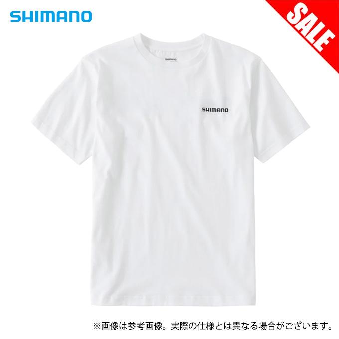  シマノ SH-004V (ホワイト) オーガニックコットン ロゴ Tシャツ (フィッシングウェア／2022年春夏モデル)  メール便配送可  (c)
