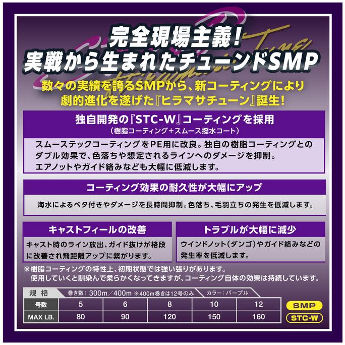 バリバス アバニ キャスティングPE SMP ヒラマサチューン X8 (5号／300m) パープル (釣糸・PEライン) /モーリス /VARIVAS /(5)｜f-marunishi｜05