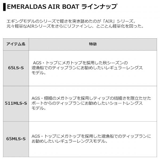 ダイワ 20 エメラルダス AIR BOAT 511LS-S (2021年追加モデル) /ボートエギングロッド/ティップラン/ティップエギング /(5)｜f-marunishi｜04