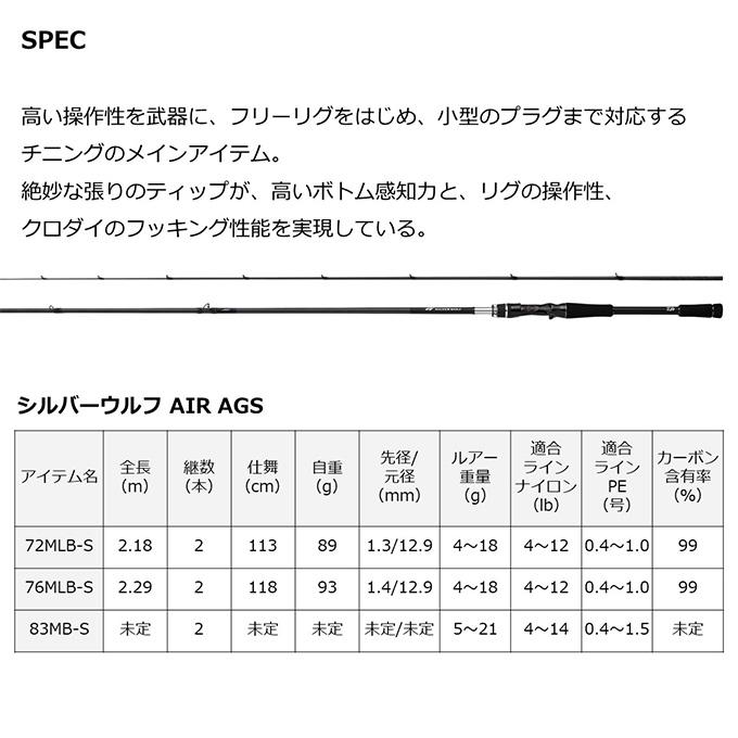 DAIWA（ダイワ） 【目玉商品】ダイワ 23 シルバーウルフ AIR 72MLB-S