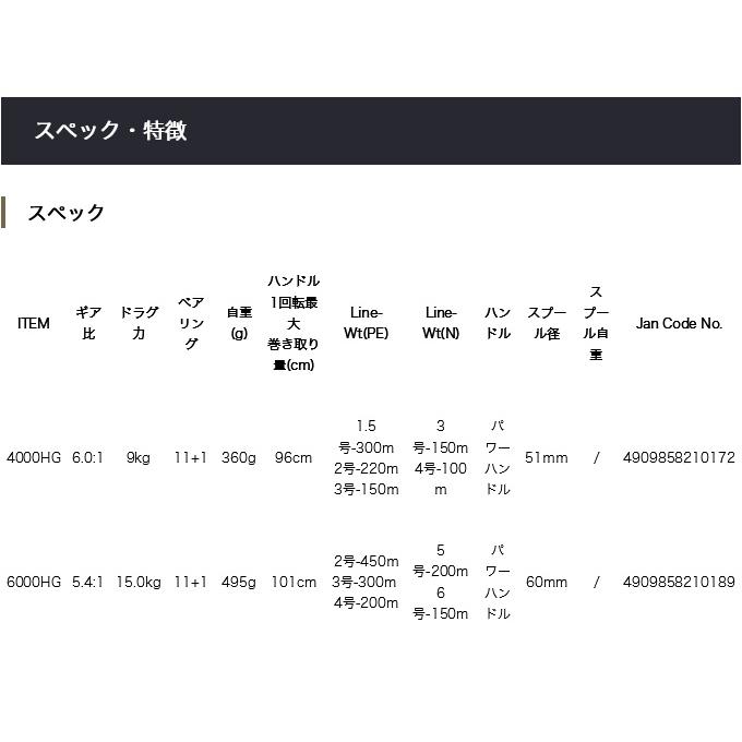 SLASH（スラッシュ） 【取り寄せ商品】 リジッド 6000HG (スピニング