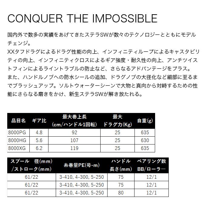 シマノ 25 ステラ SW 8000XG (2025年モデル) スピニングリール/大型 /(5) 【Σ01】の画像