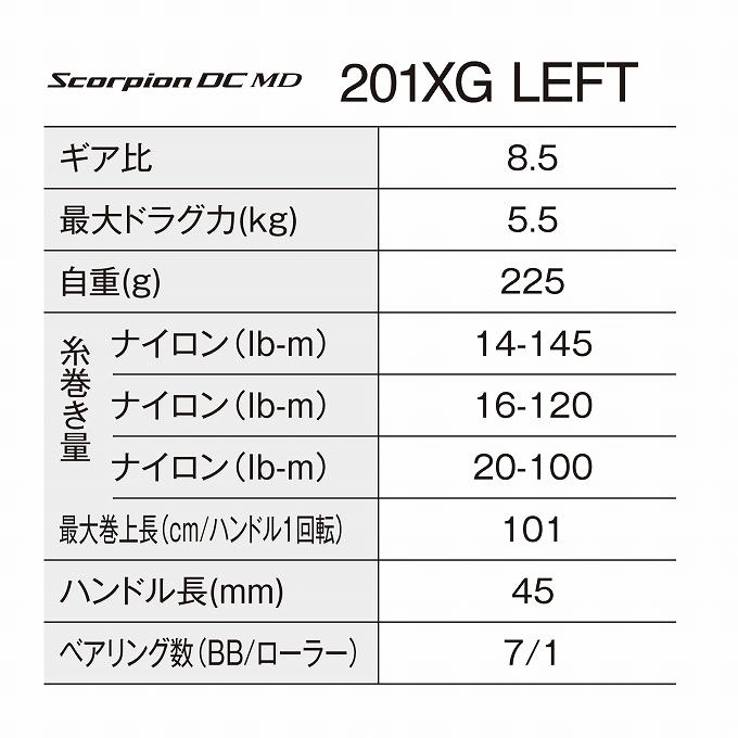 シマノ（SHIMANO） 26 スコーピオン DC MD 201XG LEFT 左ハンドル
