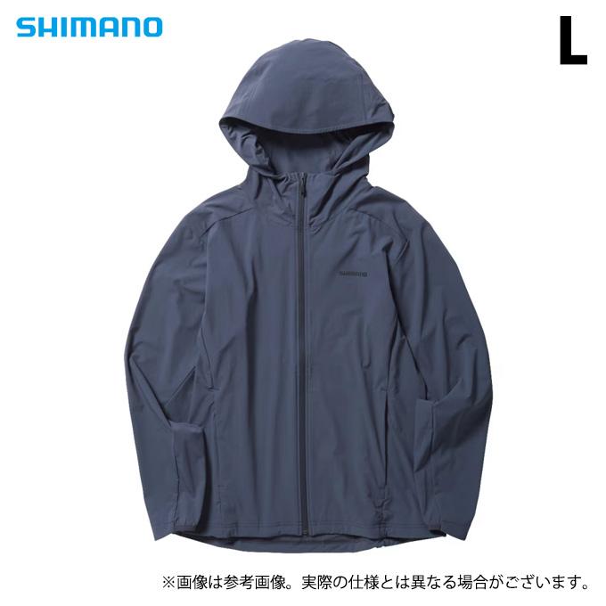 新品未使用 シマノ SHIMANO WJ-020W テックフーディー シマノ（SHIMANO） WJ-020W (L／ブルーチャコール) テックフーディー