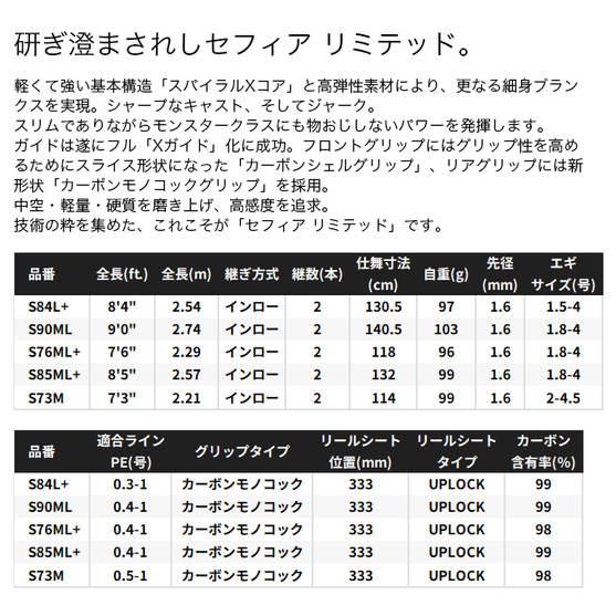 シマノ（SHIMANO） 25 セフィア リミテッド S90ML (エギングロッド