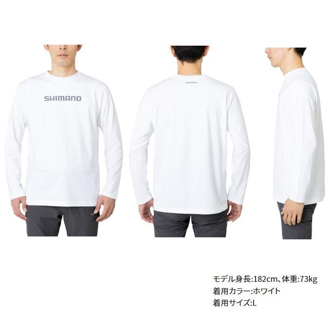 【目玉商品】シマノ コットンロゴロングスリーブ SH-011V チャコール L (ロングTシャツ) フィッシングウェア/釣り服 /(5)｜f-marunishi｜02