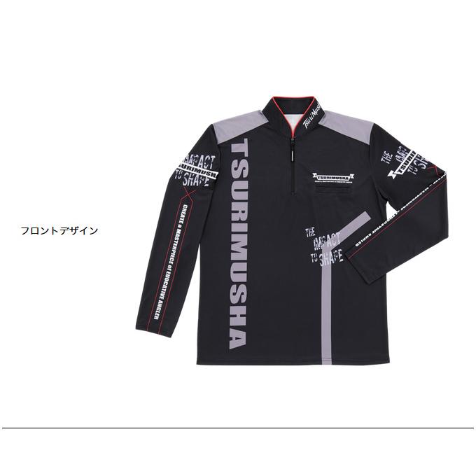 釣武者 ドライアジャスト フラグジップシャツ (ブラック／L