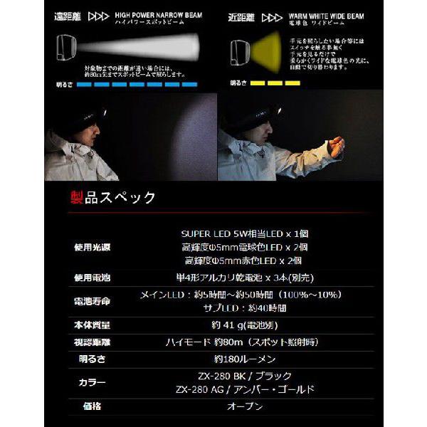冨士灯器 ゼクサス LEDヘッドライト ZX-280 【Σ01】 : つり具の