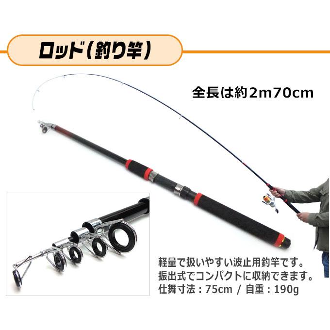 誰でも簡単! サビキ釣り入門セット 270 (セット内容：竿/2.7m・リール