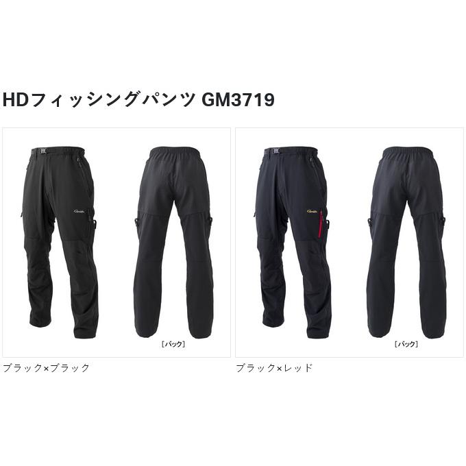 【取り寄せ商品】 がまかつ GM3719 (L／ブラック×レッド) HDフィッシングパンツ (フィッシングウェア／2023年秋冬モデル) /23AW /(c) 【Σ01】_1