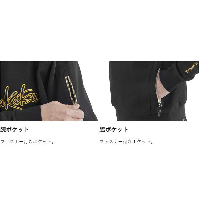 【取り寄せ商品】 がまかつ GM3756 (3L／ブラック×ゴールド) クルーネックスウェットシャツ (フィッシングウェア／2024年モデル) /がま磯 /(c) 【Σ01】の画像