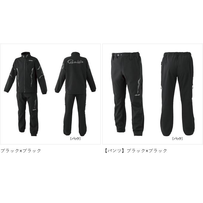 がまかつ gamakatsu フィッシングスーツ(上下セット) ブラック gamakatsu フィッシング用 ソフトシェルスーツ 上下 ブラック M