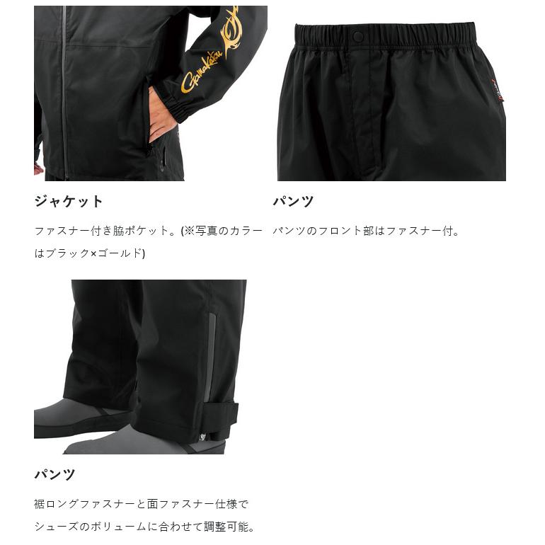 【取り寄せ商品】 がまかつ GM3784 LL／ブラック(BLACK WORKS) Gスペック レインスーツ (2025年モデル) /G-SPEC /ジースペック /(c) 【Σ01】の画像