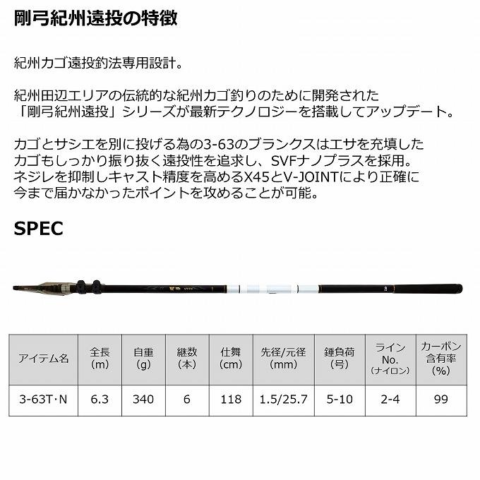 DAIWA(釣り) 【目玉商品】ダイワ 21 剛弓紀州遠投 3-63T・N DAIWA(釣り) 【目玉商品】ダイワ 21 剛弓紀州遠投 3-63T・N