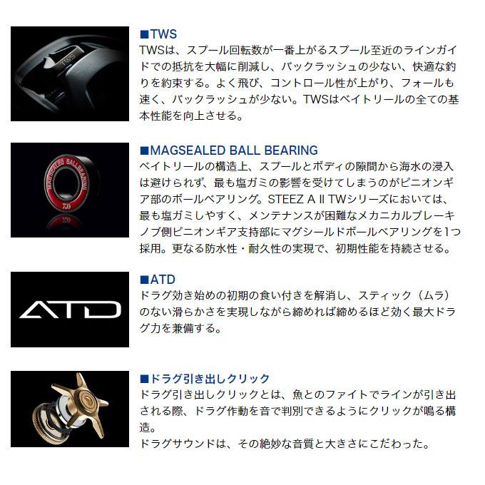 ダイワ　スティーズ A II TW 1000XH 右ハンドル DAIWA（釣り） ダイワ STEEZ (スティーズ) A II TW 1000XH (右