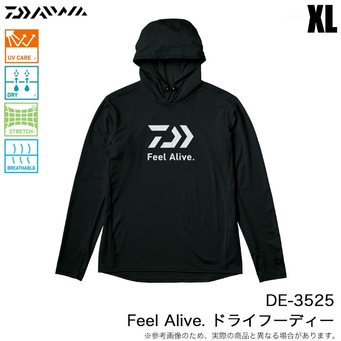 【新品未使用】 ダイワ Feel Alive パーカー ロンT セット DAIWA（ダイワ） DE-3525 Feel Alive. ドライフーディー (ブラック／XL