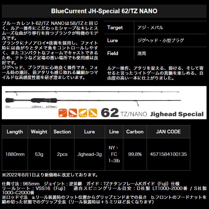 ヤマガブランクス ブルーカレント BlueCurrent JH-Special 62/TZ ヤマガブランクス ブルーカレント BlueCurrent JH-Special 62/TZ