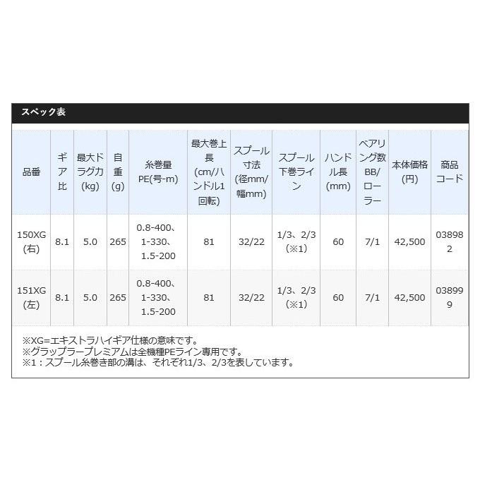 シマノ 【目玉商品】シマノ グラップラー プレミアム 150XG (右 シマノ 【目玉商品】シマノ グラップラー プレミアム 150XG (右