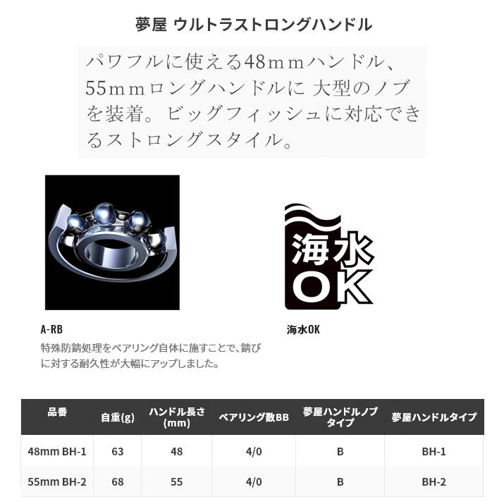 シマノ 夢屋 ウルトラストロングハンドル 55mm BH-2 (2021年 シマノ 夢屋 ウルトラストロングハンドル 55mm BH-2 (2021年