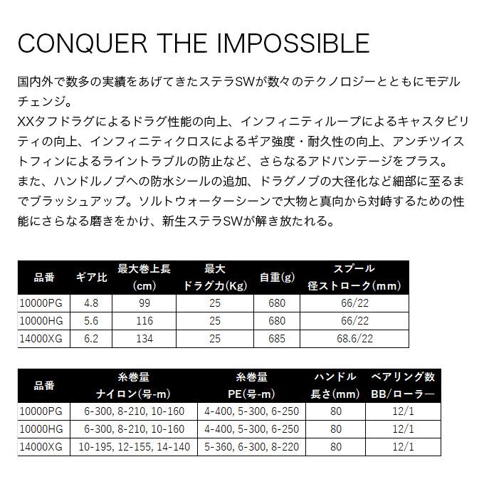 シマノ（SHIMANO） 25 ステラ SW 10000PG (2025年モデル) スピニング