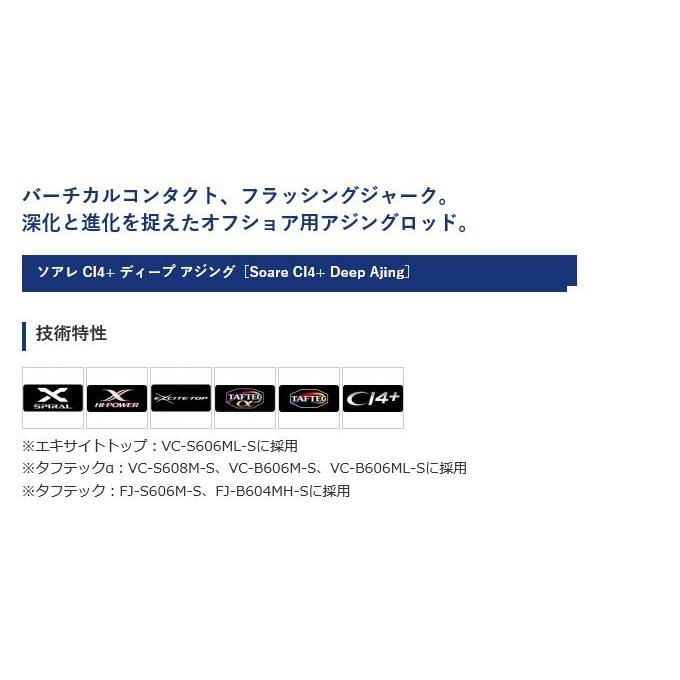 【目玉商品】【代引き不可】シマノ ソアレ CI4+ ディープ アジング VC-B606ML-S (ベイトモデル) バチコン アジングロッド(5)｜f-marunishiweb2nd｜02